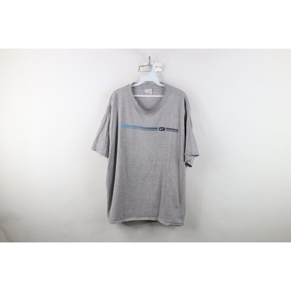 Vintage Y2K Nike Mens XL Distressed Travis Scott Mini Swoosh Striped T-Shirt - Picture 1 of 16